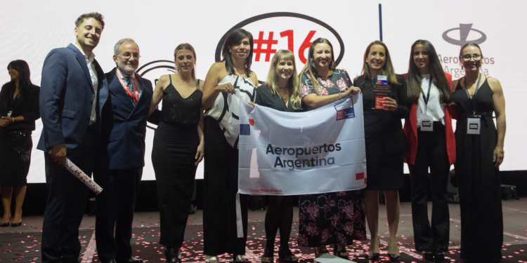 Aeropuertos Argentina rankeada en el puesto 16 del Ranking de Los Mejores Lugares para Trabajar™ en Argentina 2025 de Great Place To Work