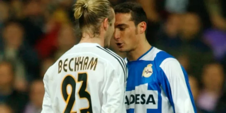 El incidente entre Scaloni y Beckham en un Real Madrid-Deportivo La Coruña