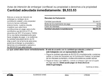El Gobierno retendrá los sueldos de quienes no respondan a avisos del IRS por deudas tributarias
